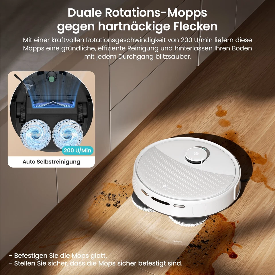 Lefant M3L 12000Pa Robot Vacuum Cleaner Self-Emptying Robotic Vacuum and Mop - Bild 3 von 4