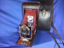 Vintage #3-A Folding Pocket Kodak Model B-4 Red bellows with Original Case