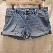 Y2K Gap Jeans Womens 14/32 Medium Wash Cuffed Denim Shorts Stretch Blue