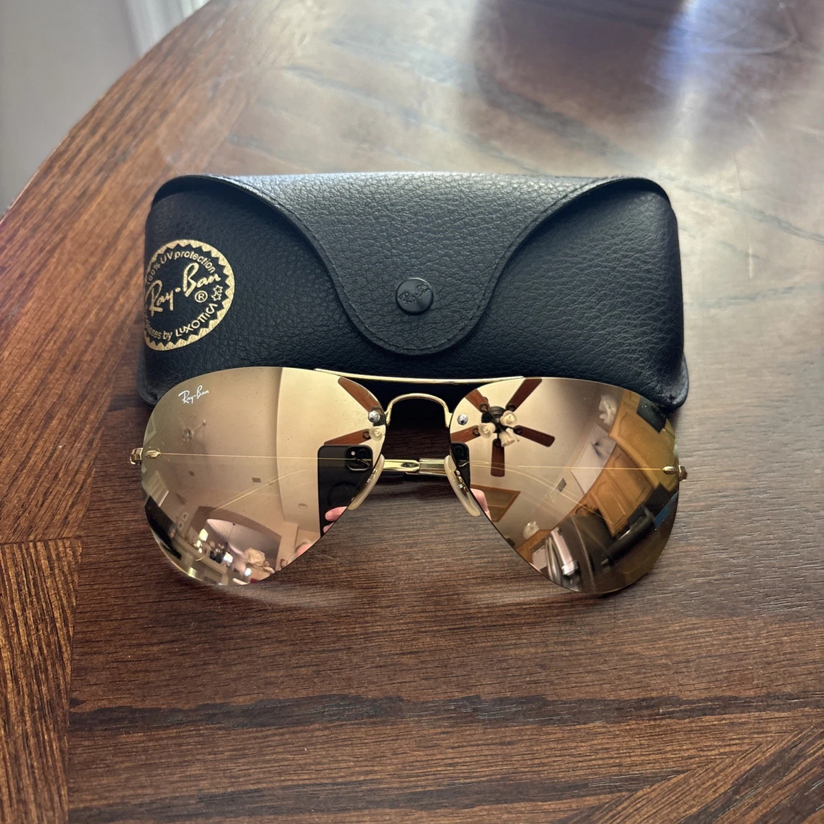 Ray-Ban Gold Aviator Mirrored Sunglasses for Men for sale | eBay