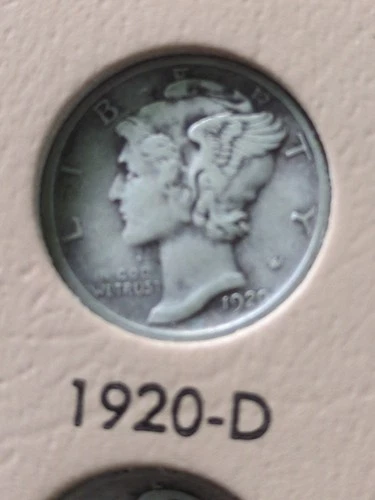 1920-D Mercury Dime Vf