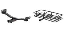 Trailer Hitch + Cargo Carrier Basket Fixed 500lbs CURT Class 3 Receiver #13485