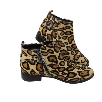 Blondo Leopard Calf Hair Waterproof Ankle Boots B6240 969 Tan Black Womens 9M