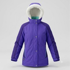 ZeroXposure Girl's X34501 Purple Tone Zip Up Winter Faux Hooded Coat. Size 14