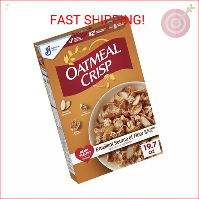 Oatmeal Crisp Heart Healthy Cereal, High Fiber Cereal Made with Whole Grain, 19.