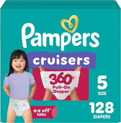 Pampers Diapers - Cruisers 360 - Size 5, 128 Count, Babyproof up to 100% Leakpro