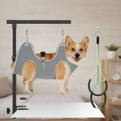 Foldable Dog Grooming Arm with Clamp Adjustable Height 26 40 Dog Grooming Table