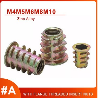Threaded Insert Nuts Hex Drive Fixings Wood Screw Inserts Flange M4 M5 M6 M8 M10