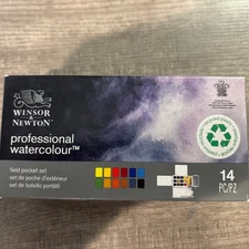 Winsor & Newton 14pc Professional Watercolor Field Pocket Set. NIP