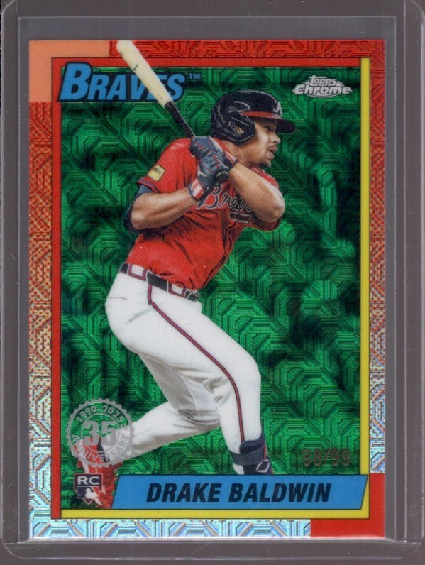 DRAKE BALDWIN 2025 Topps Update 1990 Silver Pack #4 Green Refractor RC #98/99