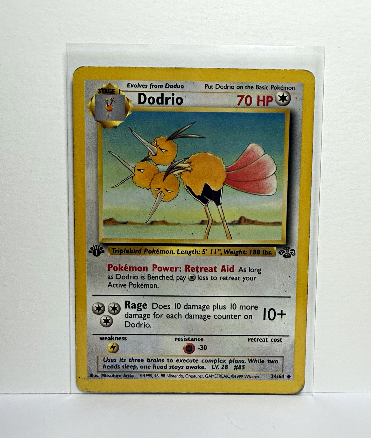 Pokemon TCG Jungle 1st Edition Dodrio 34/64 EN Uncommon Regular 70 HP 1999