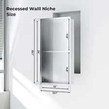 Stainless Steel Shower Niche No Tile Needed Wall Vertical Recessed Shelf Storage