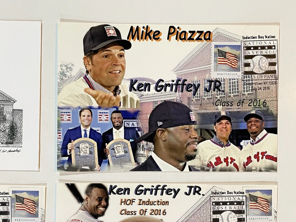 Griffey Jr 2016 Cachet 4-Post открытки PO штамп HOF выходные, ограниченный - Изображение 4 из 4