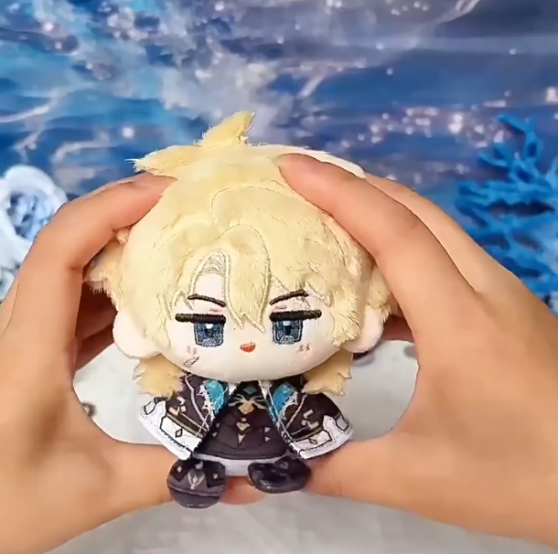 Original Anime Genshin Varka Plush Doll 12Cm Cotton Doll Keychain