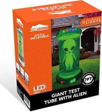7FT Halloween Inflatable Alien Animated LED Test Tube Yard Garden Decorations