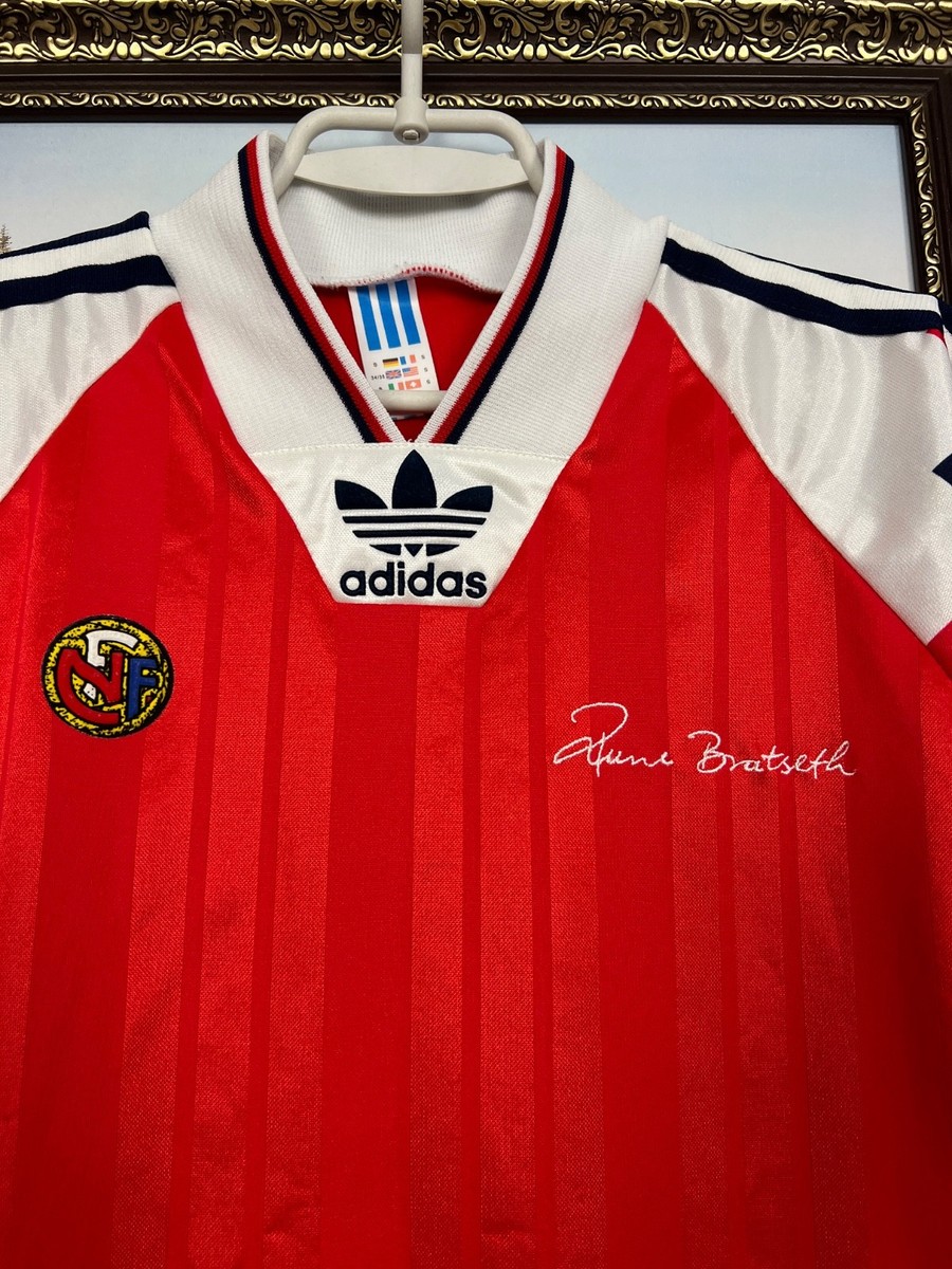 adidas ユーゴスラビア　ユニフォーム　1992 ユーロ Norway Home football shirt 1992 Adidas #15 Soccer Jersey Rare Mens
