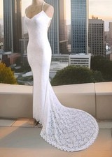 Lulus Perfectly Beloved Lace Up Maxi Dress XXS White Bridal Wedding Formal Gown