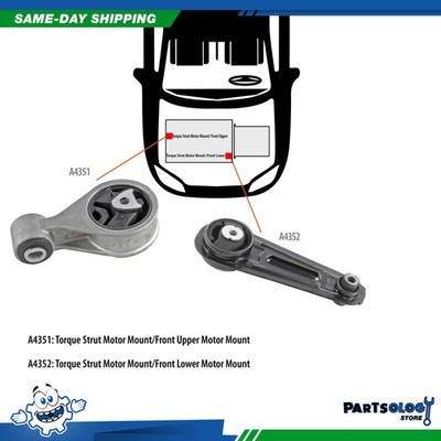 DNJ MMK1051 New Motor Mount Kit 2PCS For 07-12 Nissan Sentra 2.5L L4 DOHC 16v
