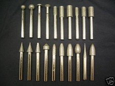 20 x THK Diamond coated rotary die grinder points burrs burr 6mm shank Grit 120