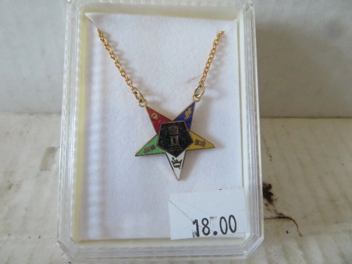 Colorful OES Order Eastern Star Pendant Necklace Masonic