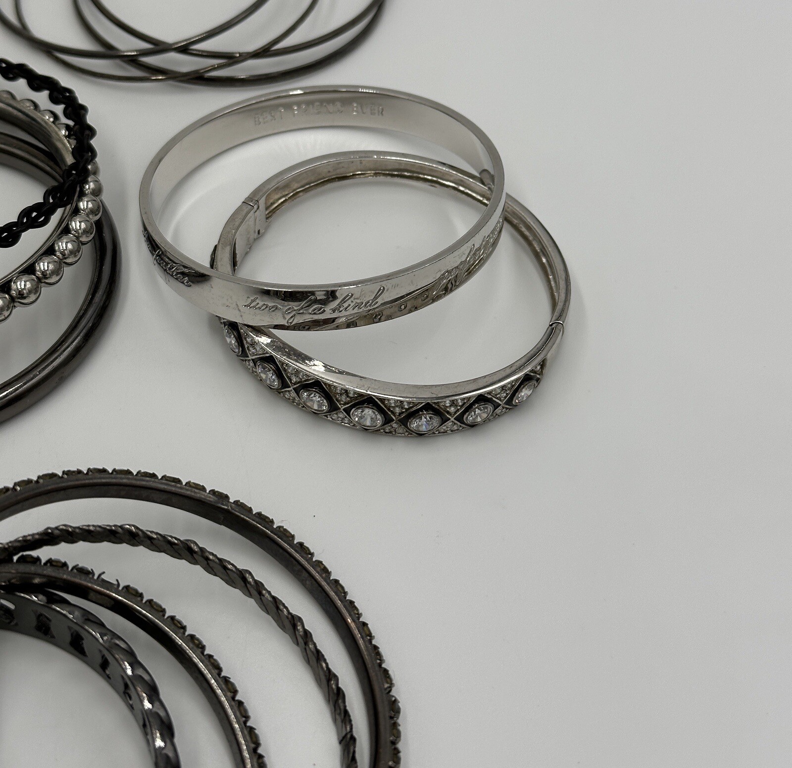 Assorted Silver Tone Fashion Bangle Cuff Bracelet… - image 6