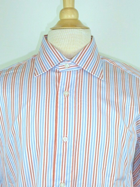 FUSARO NAPOLI ITALY Blau Weiß rot STRIPE DRESS CASUAL hemd 16.5 L Gold SERIES FUSARO NAPOLI ITALY Blau Weiß rot STRIPE DRESS CASUAL hemd 16.5 L Gold SERIES