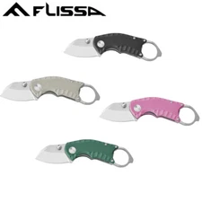 FLISSA 4" Folding Pocket Knife Steel EDC Pocket Knife w/G10 Handle Bottle Opener