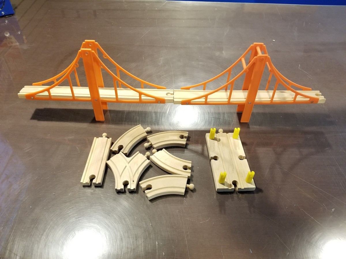 Wooden Connecting Train Track Replacement Parts Spare Bridges Toy