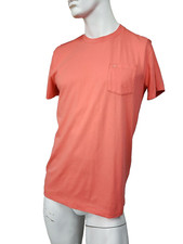 ABERCROMBIE  FITCH Moose Logo Pocket Crew Neck Orange Cotton T-Shirt L NWT