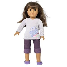 American Girl Truly Me 18" Doll Brown Eyes Brown Hair Bangs w Original Outfit