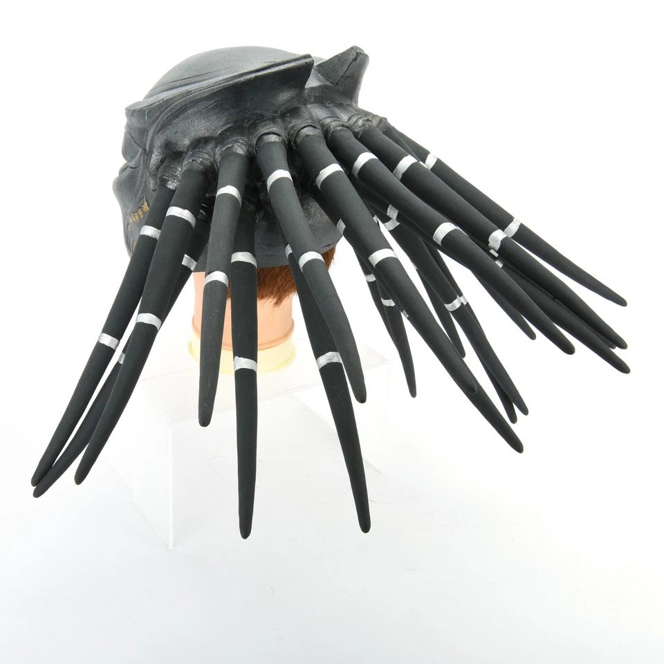 Predator Full Face Latex Mask w/Dreads Hair Costume Helmet Cosplay Party Props - Image 3 of 4