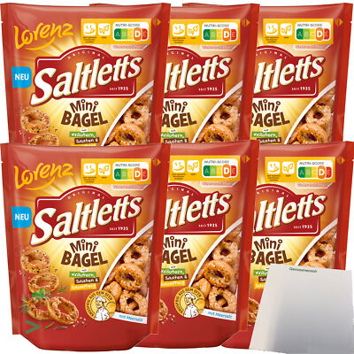 Lorenz Saltletts Mini Bagel knuspriges Sauerteig-Gebäck mit Saaten 6x100g Pack