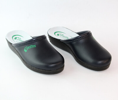 Sanital Light - 1750 - Sabot Uomo in Pelle Traspirante - Gel Anti-Shock sul Tallone - Super Leggero - Zeppa 4cm - Made in Italy - Ciabatte Uomo - Blu - 40