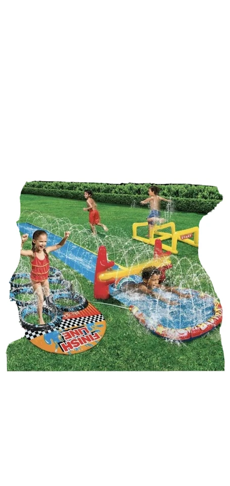 Banzai Aqua Blast 障碍课程滑梯 16'L 充气水上乐园玩具 — 第 2/3 张图片