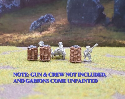 10mm MODELL DEFENSIVE GABIONEN - 3er Pack, ALLE LEICHT VERSCHIEDENE GRÖßEN - UNBEMALT