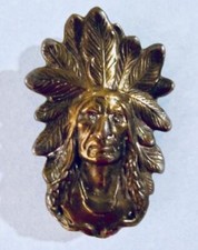 Native Indian Chief Belt Buckle Brass Bergamot Brand 1974 Made U.S.A. 2.75"