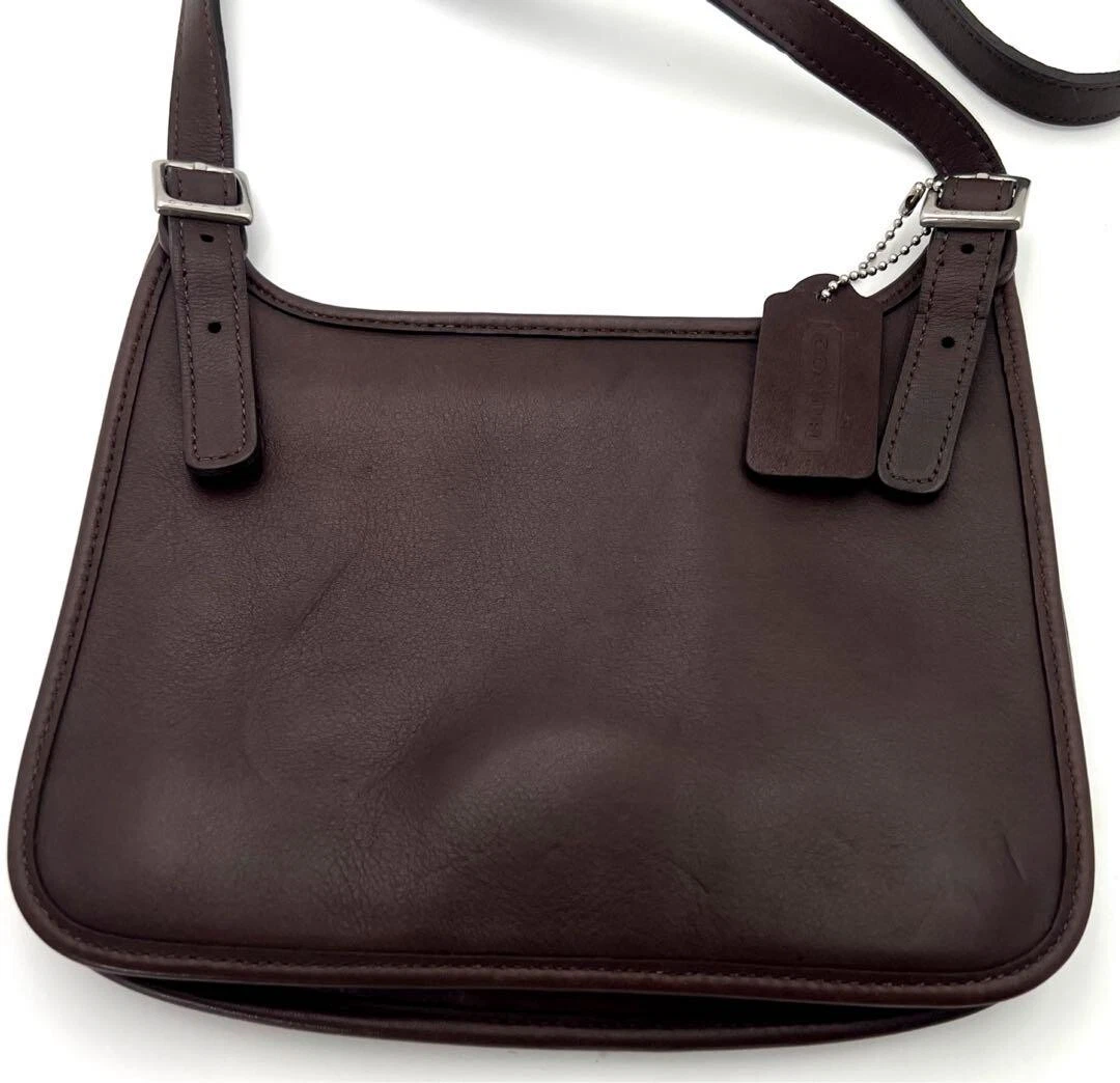 Vecchia borsa a tracolla Coach borsa a tracolla pelle marrone scuro 9142 usata originale #0988