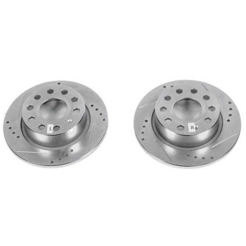 Power Stop Rear Evolution Drilled & Slotted Rotors - Pair | 2010-2013 Audi A3 (EBR1204XPR) main image 0