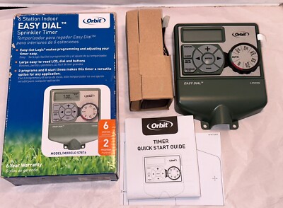 Orbit 6-Station Indoor Easy Dual Sprinkler Irrigation Timer 57876 OPEN BOX