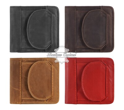 Herren Geldbörse aus echtem Leder mit Doppelfaltung Vintage RFID Münzkartenhalter Mini Geldbörse