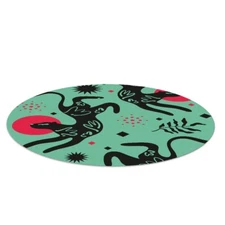 Round Chair Mat Pad Floor Carpet Protector under desk Surrealistic cougar fi 100