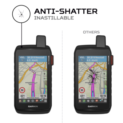 Kwmobile Kit 2 Vetri Temperati 9H E Pellicole Per Garmin Montana 750 / 700, Trasparenti Anti-graffio