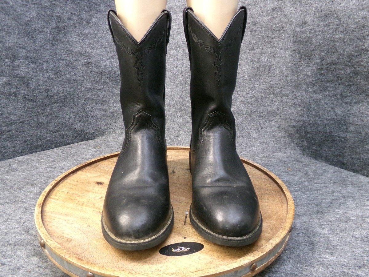 Ariat Mens Heritage Pull On Roper Cowboy Boots Black Leather 