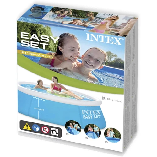 Intex 28101 piscina gonfiabile Easy Set autoportante cm 183x51H senza pompa - Foto 8 di 8