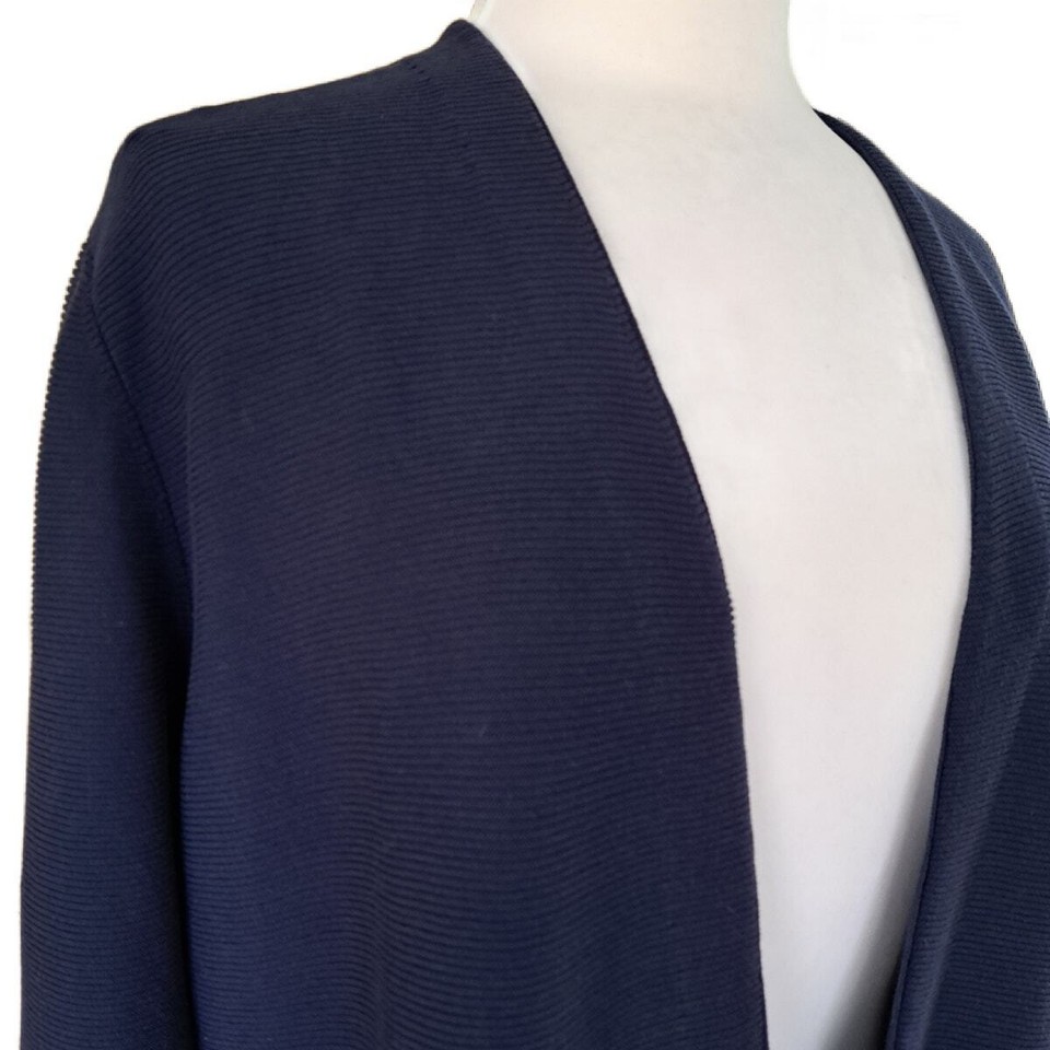 J. McLaughlin La Jolla Navy Blue Short Cardigan Sweater Size XL Cotton