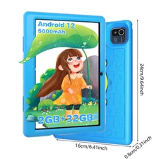 Urao Kids Tablet 10 inch Android 13 Tablet for Kids 3-12  6 GB + 32GB Shockproof