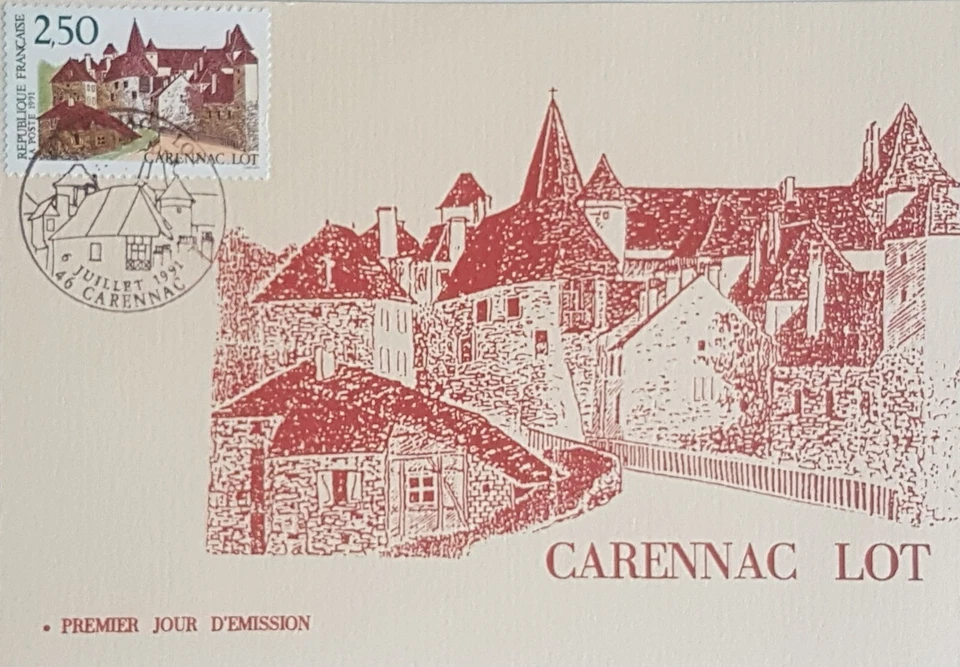 enveloppe 1er jour CARENNAC et carte 1er jour très bon état - Photo 2/2