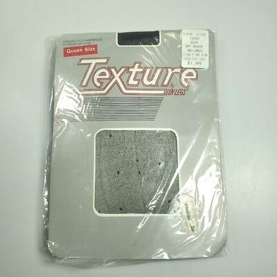 Texture Pantyhose By Luv Legs Vintage Dots Off Black 2XL Queen 300R