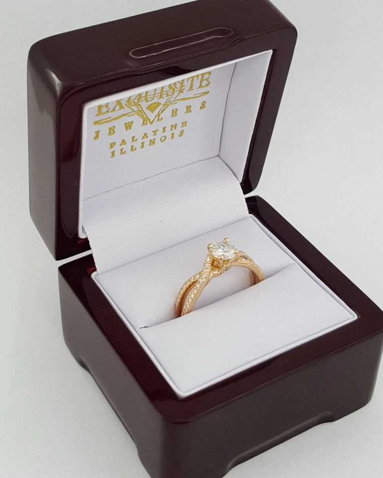 Scott Kay Round Cut Diamond Crossover Engagement Ring 1.16 ct 20K Rose Gold GIA - Image 4 of 4