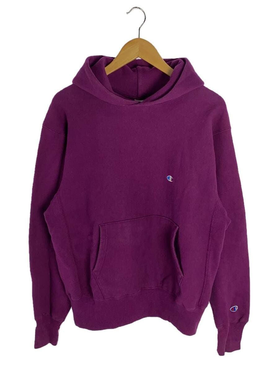 Champion Hoodie 90 REVERSE WEAVE Embroidered Tag L Cotton Purple 
